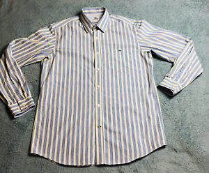 Lacoste Oxford Shirt, Size 40, Yellow/Blue/White Stripe 