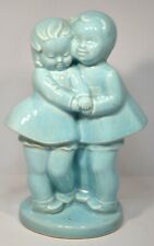 VTG Shawnee Pottery Baby Blue Boy Girl Lovers Planter Stem Vase Clay Figurine 8"