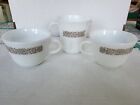 Vintage Pyrex Woodland Creamer And 2 Coffee Cups