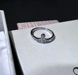 Vivienne Westwood Nana Silver Saturn Logo Ring size 7~A54 - Picture 1 of 5