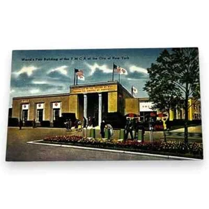 Postal Feria Mundial Edificio de la YMCA de la Ciudad de Nueva York Lino C110 - Imagen 1 de 2