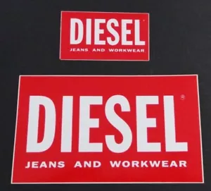 Werbe-Aufkleber Diesel Jeans and Workwear 2 Stück 80er Fashion Mode - Bild 1 von 1