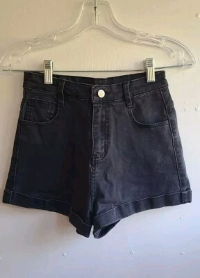 Pantalones cortos de mezclilla negros de talle alto Teen Brandy Melville pequeños Foto 1 de 4