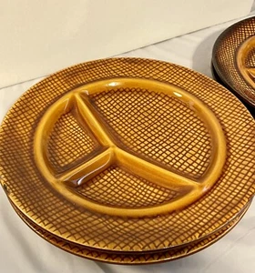 Vtg ACI Holiday Ware Compartment Plate Hand Dripped Glaze Set Of 4. Japan. EUC - Picture 1 of 10