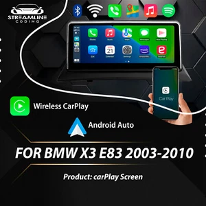 10.25" WIRELES CARPLAY ANDROID AUTO FOR BMW X3 E83 WITHOUT ORIGINAL CAR SYSTEM - Picture 1 of 5