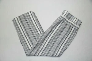 New NY Collection Women's Plus Size 1XP Blue Gray Striped Drawstring Pants - Picture 1 of 5