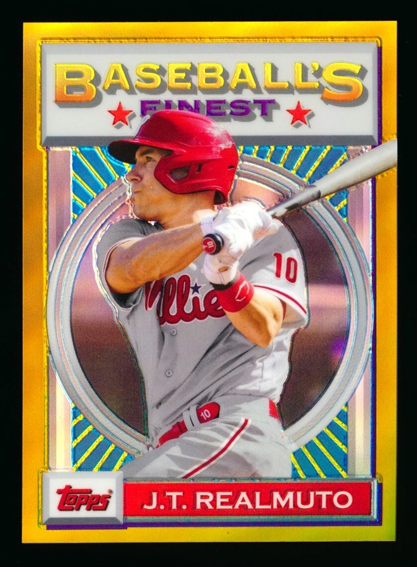 2020 TOPPS FINEST FLASHBACKS JT REALMUTO 1993 GOLD REFRACTOR PHILLIES SP #15/50!