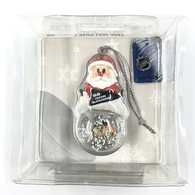 NHL Chicago Blackhawks Santa Mini Globo de Nieve de Agua Felices Fiestas Adorno Foto 1 de 4