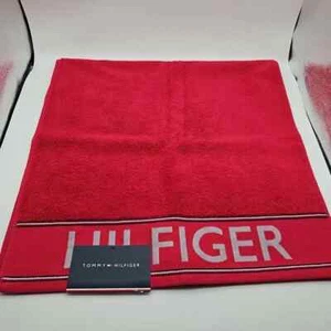 Tommy Hilfiger Large Red Hand Gym Towel 100x50cm - Cotton New With Tags - Picture 1 of 9