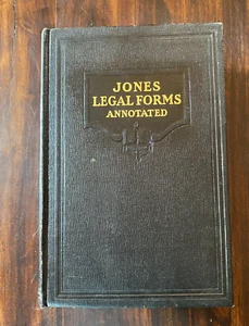 Jones Legal Forms Annotated 9th Edition BOBBS-MERRILL Vtg 1946 Large HC Law Book - Imagen 1 de 13