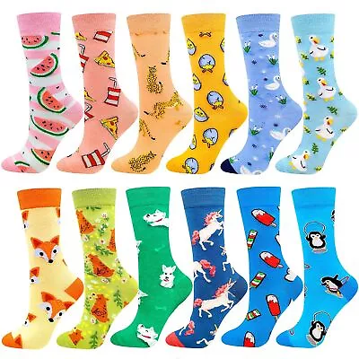 Calcetines Coloridos Funky Crazy Happy Sock Crew Mujer EE. UU. 6-11,12 Pares, Grandes-X-Grandes Foto 1 de 4
