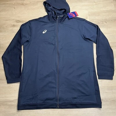 ASICS Thermopolis флис полный молнии толстовка с капюшоном куртки темно-синий женщин 2XL новый с Ярлыками - Изображение 1 из 4