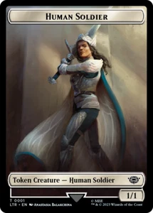 HUMAN SOLDIER TOKEN (#1) x4 mtg NM Lord of The Rings - Picture 1 of 1