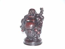 HAPPY BUDDHA Figur Polyresin braun H 14,5 cm neu. Lachender Glücksbuddha Buddhas