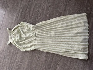 NEW JAPNA LIGHT GREEN OLIVE WHITE SUMMER SUNDRESS DRESS SLEEVELESS LADIES LARGE - Picture 1 of 13