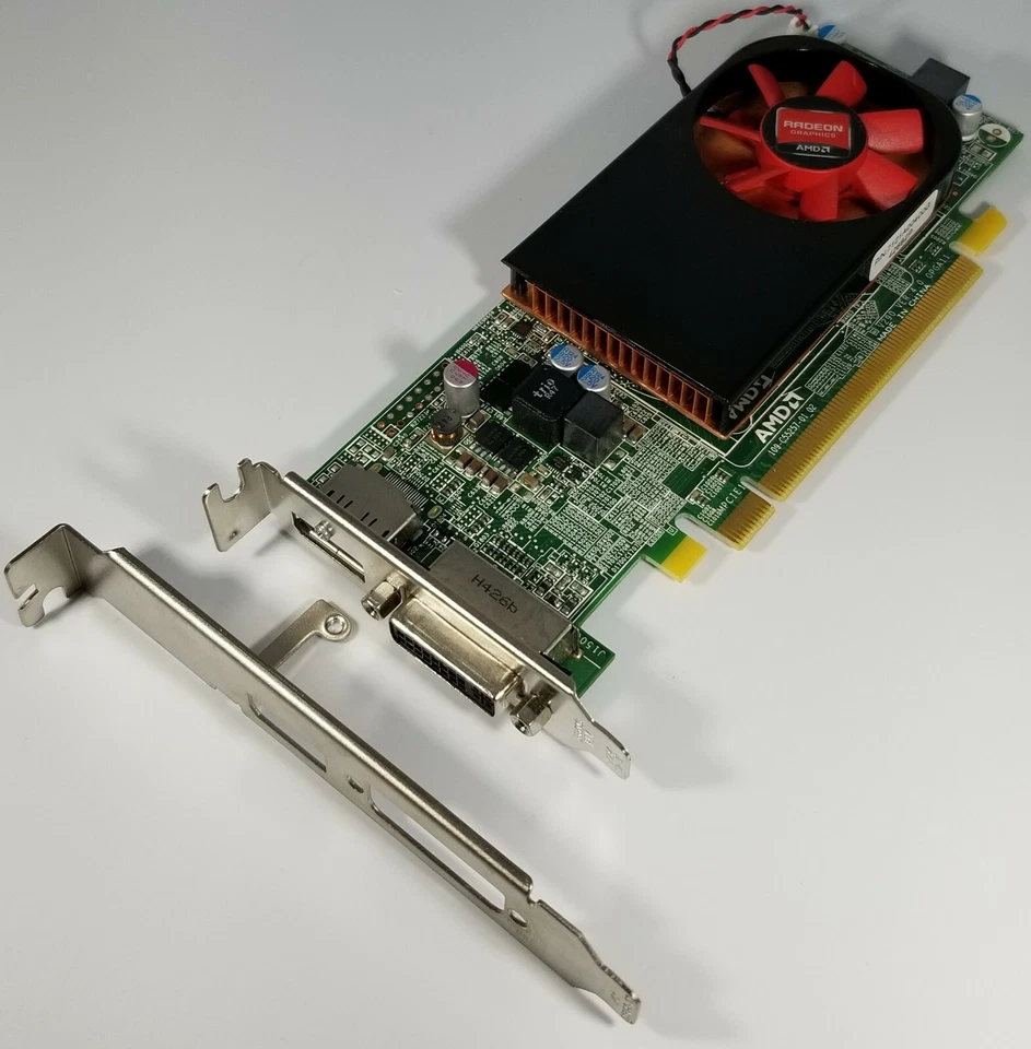 Tarjeta gráfica de video Dell AMD R7 250 2 GB PCIe x16 Windows 10 DVI DisplayPort Foto 1 de 4