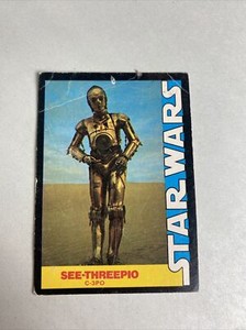 1977 Wonder Bread Star Wars See-Threepio C3PO Card #7.