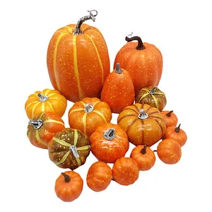 Artificial Pumpkins 16 PCS Fake Pumpkin Decoration Decorative Fake handsome - Picture 1 of 11