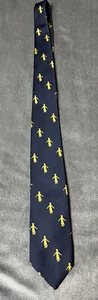 Jim Henry Dark Blue Silk Tie With Yellow Boy Nymph - Picture 1 of 4