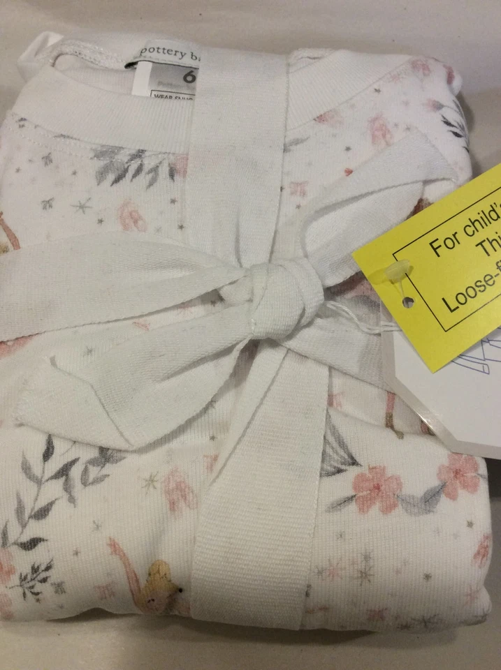 Pottery Barn 儿童芭蕾舞演员紧身 PJ 套装 尺寸 6 睡衣 全新带标签 粉色 女孩 — 第 1/1 张图片