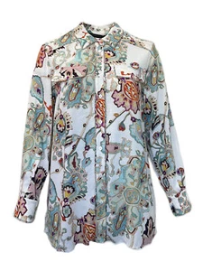Marina Rinaldi Ecru Fuso Damenbluse mit Knopfdruck neu mit Etikett - Bild 1 von 3