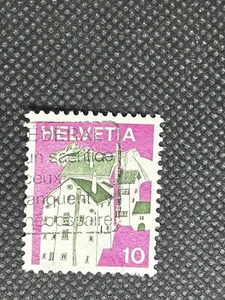 Vintage Helvetia 10 Postage Stamp Used - Picture 1 of 2