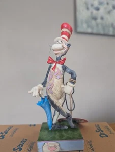 JIM SHORE THE CAT IN THE HAT WITH UMBRELLA FIGURINE 6006239 DR SEUSS NEW IN BOX - Picture 1 of 8