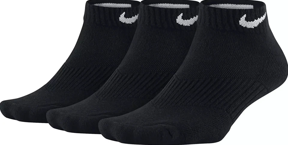 Paquete de 3 pares de calcetines Nike negros sin zapatos niños talla 3Y-5Y L112310 Foto 1 de 1