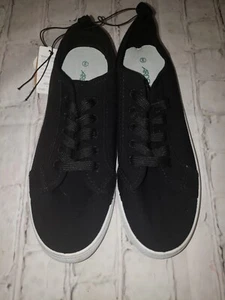 NWT Ardene Women's Eco Ortholite Comfort Black Canvas Thick Sole Sneakers Size 9 - Picture 1 of 5