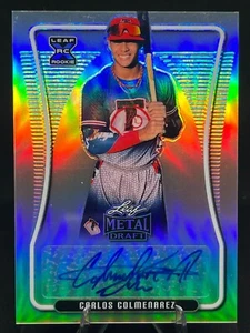 Carlos Colmenarez 2020 Leaf Metal Draft refractor automático #BA-CC1 Tampa Bay Rays radiocontrol - Imagen 1 de 2