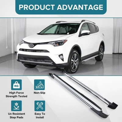 For 2016-18 Toyota Rav4 Running Boards Side Step Pair Left+Right Car Accessories - Image 1 of 4
