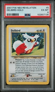 POKEMON 2001 NEO REVELATION DELIBIRD HOLO 5/64 PSA 6 EXCELLENT/MT - Picture 1 of 2