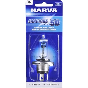 Narva H4 12V 55W Sapphire Plus 50 Halogen Headlight Globes 48522BL - Picture 1 of 3