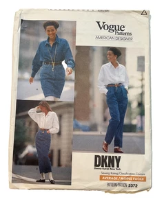 Rare 80s DKNY Skirt & Pant/Jeans Sewing Pattern Size 6-8-10 UC Vtg Vogue 2372 - Picture 1 of 2