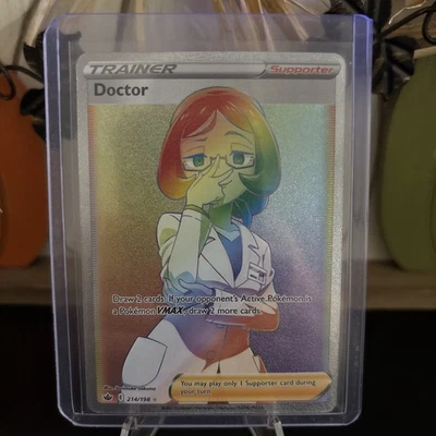 Doctor 214/198 Chilling Reign NM Full Art Secret Rainbow Rare Pokemon Card - Image 1 of 3