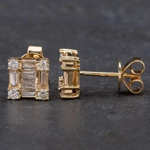 Second Hand 14ct Yellow Gold 0.67ct Diamond Stud Earrings 4317370 - Picture 1 of 1