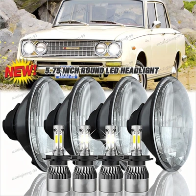 Faro LED de haz alto bajo de 5-3/4" 5,75" pulgadas 4 piezas para camioneta Toyota 1975-1978 Foto 1 de 4