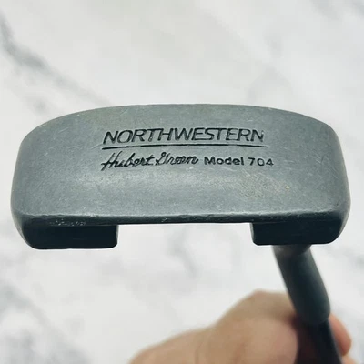 Club de Golf Putter Mazo Vintage Northwestern Hubert Verde Modelo 704 Signature Foto 1 de 4