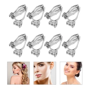  8 Pcs Snap Back Earring Clip-on Findings Earrings Components Women Converters - Picture 1 of 15