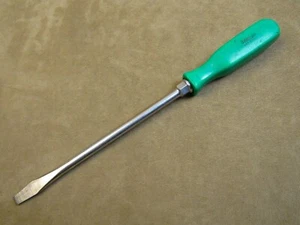 VINTAGE SNAP ON TOOLS NO.SSD8 GREEN HARD HANDLE SLOTTED FLAT TIP SCREWDRIVER - Picture 1 of 10
