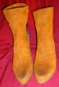 Botas de gamuza marrón Jolimall talla 10 rayas cebra y cremallera lateral nuevas - Imagen 1 de 5