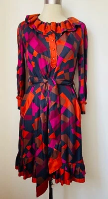 MARC JACOBS ШЕЛК ДО КОЛЕНА ПЛАТЬЕ США 6 UK 8/10 КУПИЛ НА СВОБОДЕ - Изображение 1 из 4