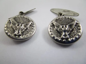 Antiguo par de tachuelas camiseras con botones gemelos estrellas águila militar - Imagen 1 de 7