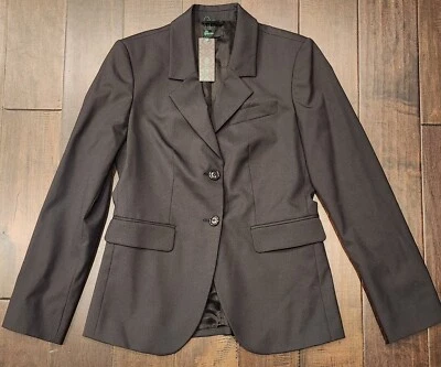 NUEVO Blazer negro de dos botones Stile Benetton para mujer talla 8 EE. UU. - PRECIO DE VENTA SUGERIDO POR EL FABRICANTE $149 Foto 1 de 4