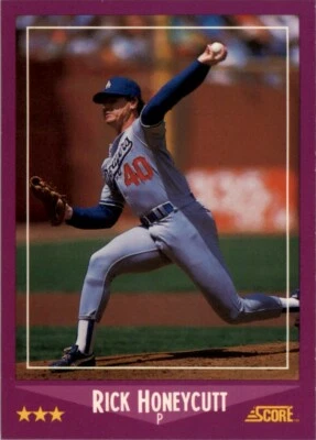 1988 Score MLB Rick Honeycutt #87 - Image 1 of 2