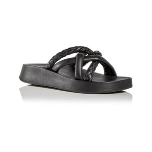 ASH Black Leather Vanessa Leather Braided Slide Sandals Z7973* Womens Size EU 37 - Picture 1 of 3