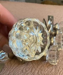 Türklinken viktorianischer Stil Blume Kristallglas 7er Set Nickel/Silber - Bild 1 von 5