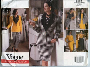 Chaqueta, Vestido, Top, Falda y Pantalones - Patrón Vogue Carrera - Tallas 12-14-16 - 1992 - Imagen 1 de 2