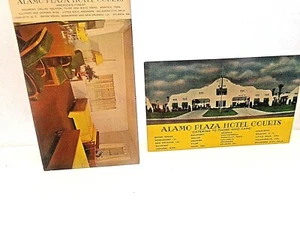 Alamo Plaza Hotel Courts postcards Set of 2 One is posted 1950, One is Unposted - Picture 1 of 6