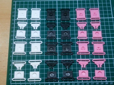 SAFETY BREAK RELEASE CLIP,BAG CLASP, STRAPPING,LANYARDS - Black/White/Pink - Image 1 of 3